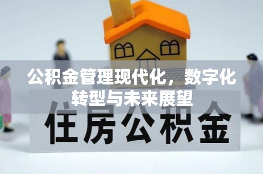 蓬莱公积金管理现代化，数字化转型与未来展望
